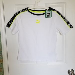 Puma Be Bold Tight Top White/Yellow Alert